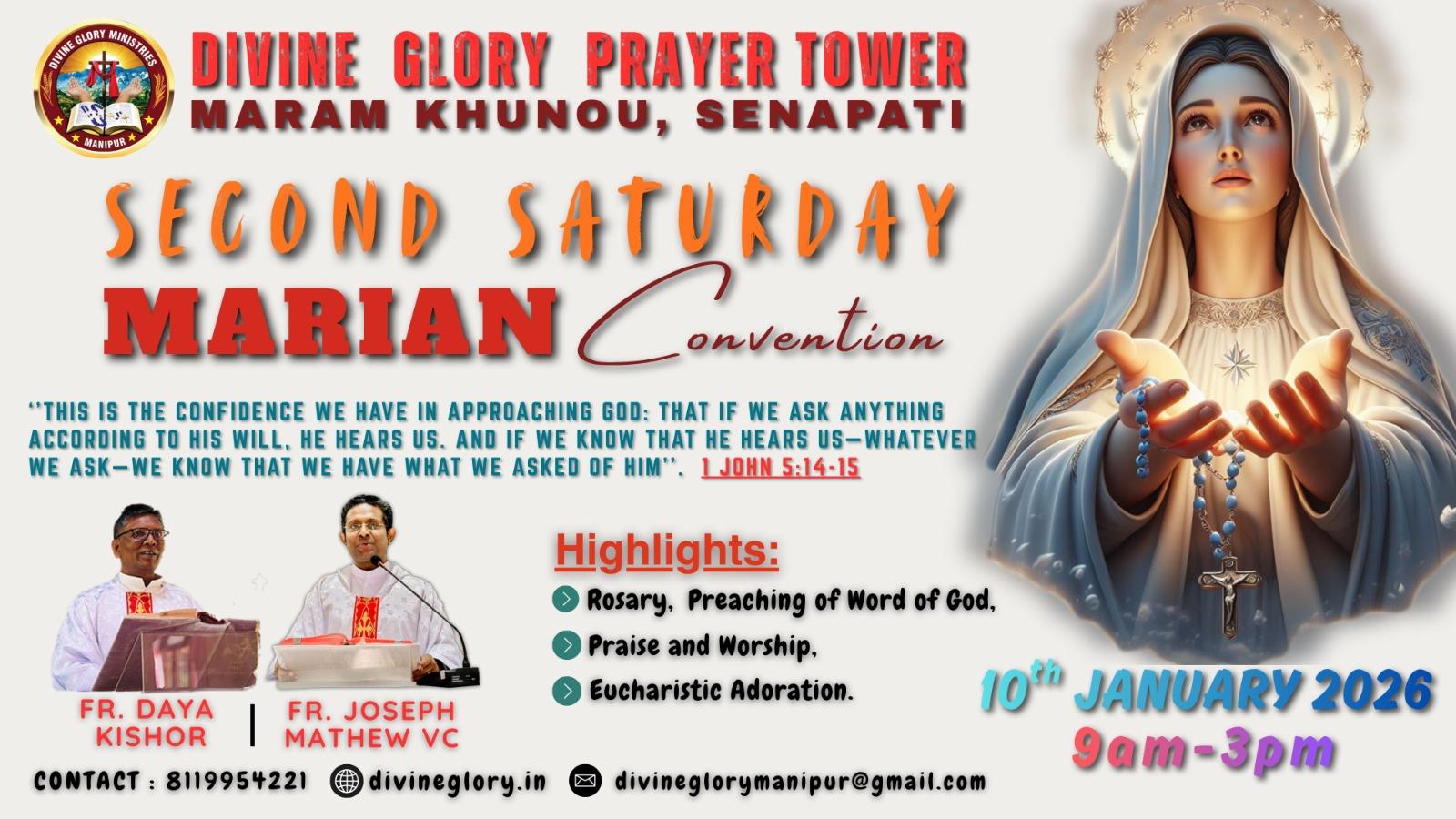  Second Saturday Marian Convention; 10th January 2026